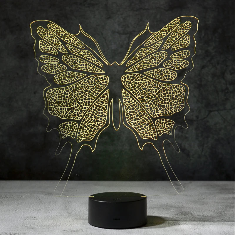 3D Vlinder Illusie Lamp | incl. 7 Kleuren Modus!