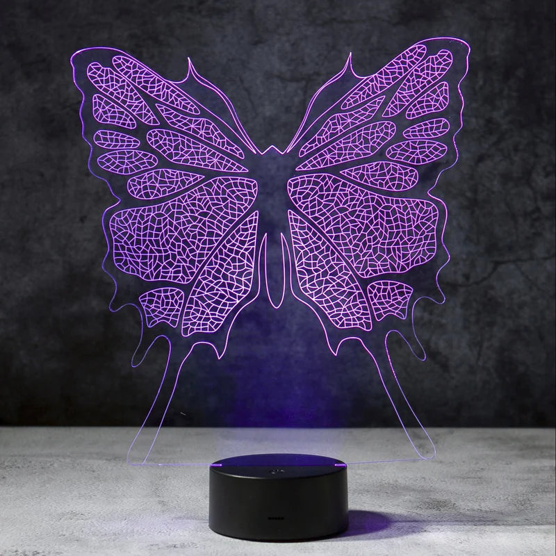 3D Vlinder Illusie Lamp | incl. 7 Kleuren Modus!