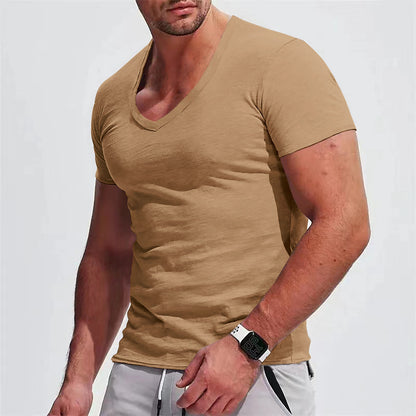 Slim Fit Thin Casual T-shirt Short Sleeve Top