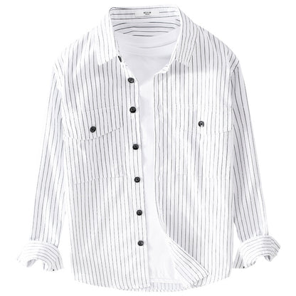 Spring Autumn Men's Striped Long Sleeve Lining