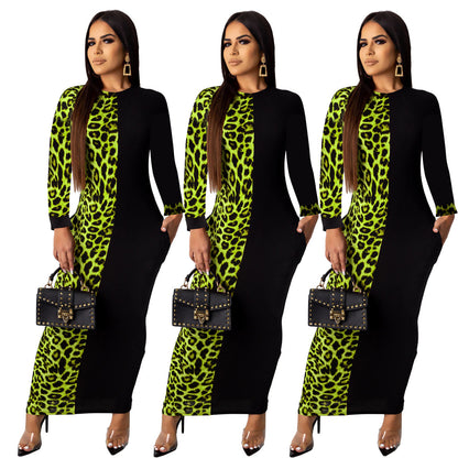 Festival Clothing Summer Short-Sleeved Contrast Dress