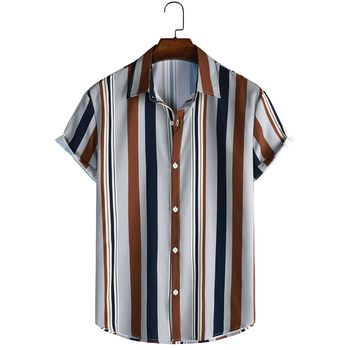 Striped Shirt Men's Casual  Digital Printing