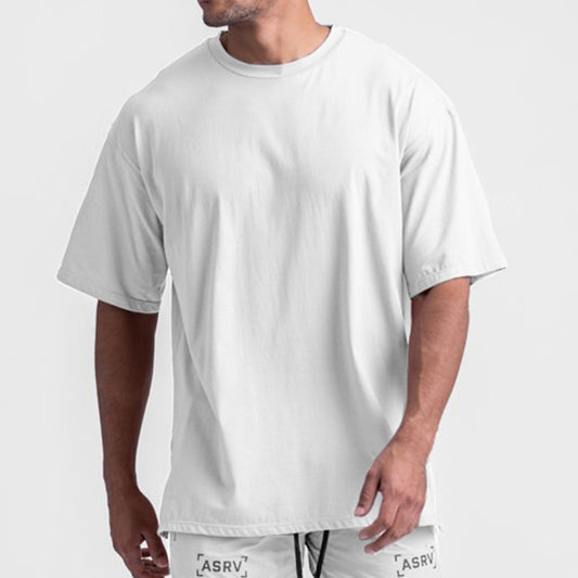 Short-sleeved Men's Solid Color Quick-drying Split T-shirt
