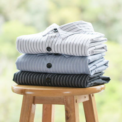 Spring Autumn Men's Striped Long Sleeve Lining