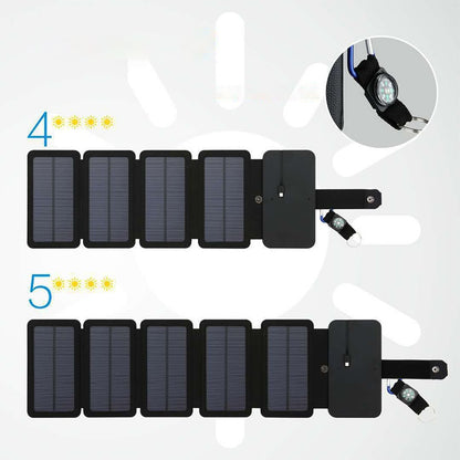 10W 5V Solar Power Folding Solar Cells Charger USB Output Outdoor Adventure Portable Solar Panels fo Phone Solar Battery Charger