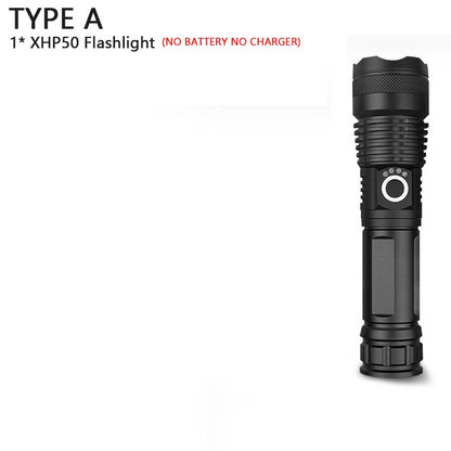 250000cd 1000m XHP90.2 most powerful led flashlight usb Zoom Tactical torch xhp50 18650 or 26650 Rechargeable battery hand light