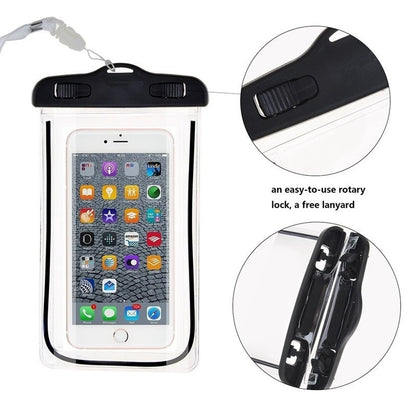 Summer Luminous Waterproof Pouch Swimming Gadget Beach Dry Bag Phone Case Cover Camping Skiing Holder For Cell Phone 3.5-6Inch
