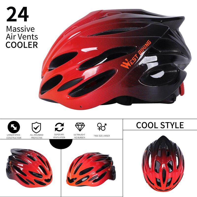 WEST BIKING Bicycle Helmet Road Mountain Bike Helmet Integrally-molded Cycling Helmet EPS Ultralight Men Women Sport Protection