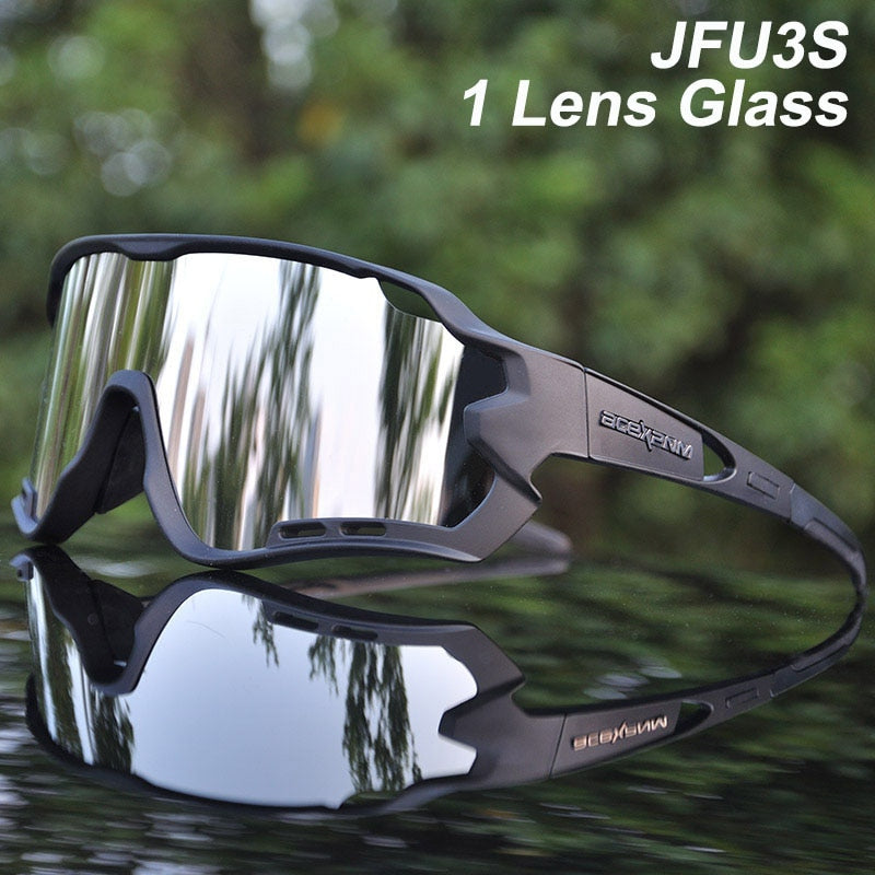 ACEXPNM Polarized Mountain Bike Cycling Glasses Outdoor Sports Cycling Goggles UV400 4 Lens Cycling Eyewear Men Women Sunglasses