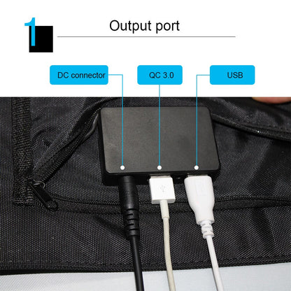 hot sale 18v 28w  foldable solar charger dual USB 5v DC port folding portable 12v battery solar panel 60w