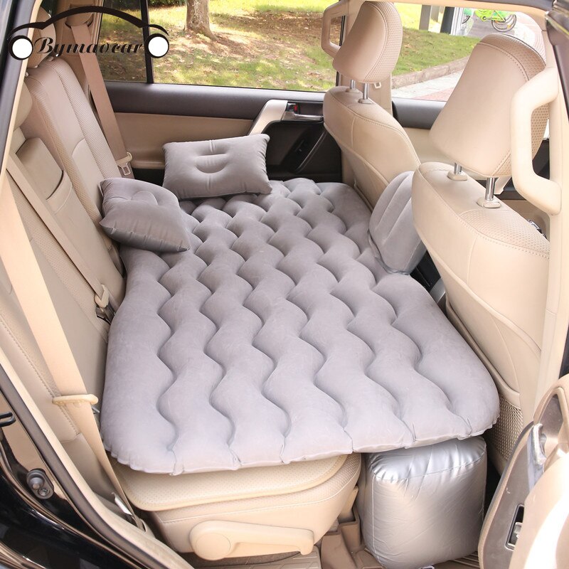 Bymaocar Inflatable car mattress  outdoor camping inflatable bed PVC flocking Multifunctional Car inflatable bed car accessories