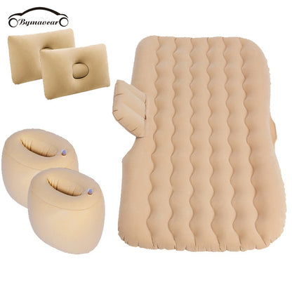 Bymaocar Inflatable car mattress  outdoor camping inflatable bed PVC flocking Multifunctional Car inflatable bed car accessories