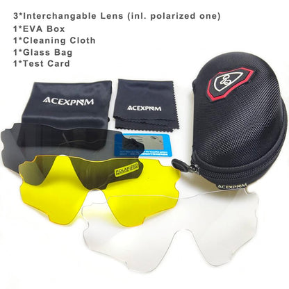 ACEXPNM Polarized Mountain Bike Cycling Glasses Outdoor Sports Cycling Goggles UV400 4 Lens Cycling Eyewear Men Women Sunglasses