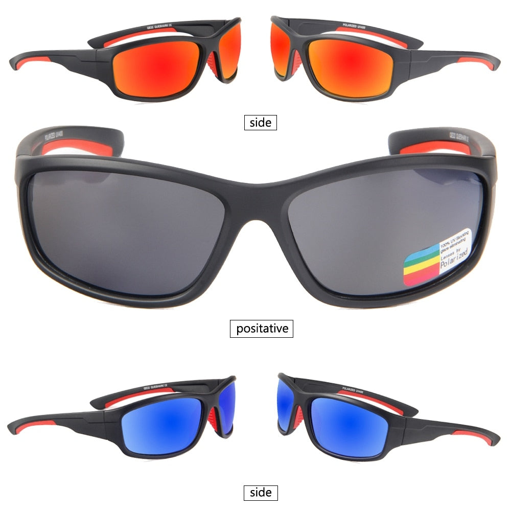 QUESHARK Men Polarized Fishing Sunglasses Hiking Angling Goggles Sports Cycling Fisherman Glasses Uv400 Fishing Eyewear