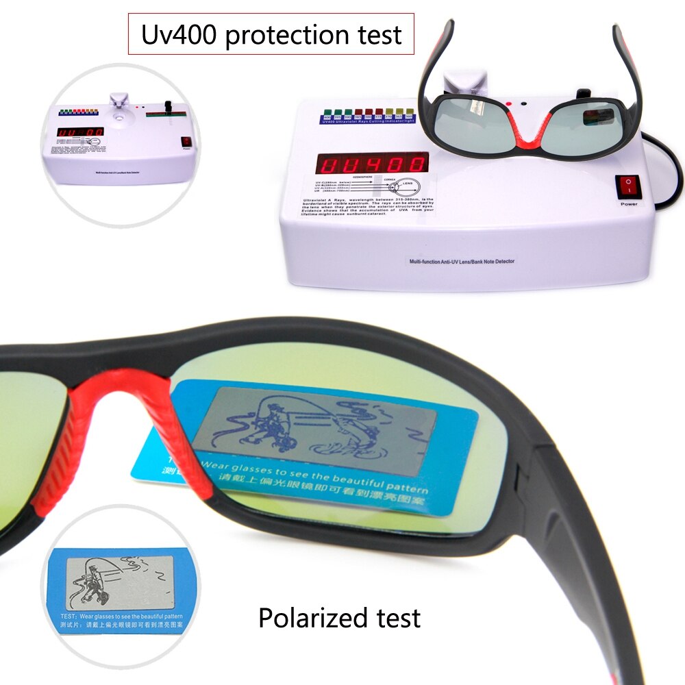QUESHARK Men Polarized Fishing Sunglasses Hiking Angling Goggles Sports Cycling Fisherman Glasses Uv400 Fishing Eyewear