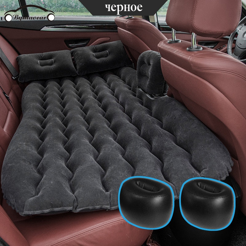 Bymaocar Inflatable car mattress  outdoor camping inflatable bed PVC flocking Multifunctional Car inflatable bed car accessories