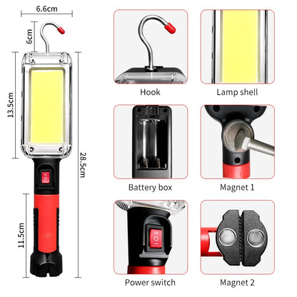 LED Work Light Powerful Portable Lantern Hook Magnet Camping Lamp COB USB Rechargeable 18650 Flashlight Torch Waterproof