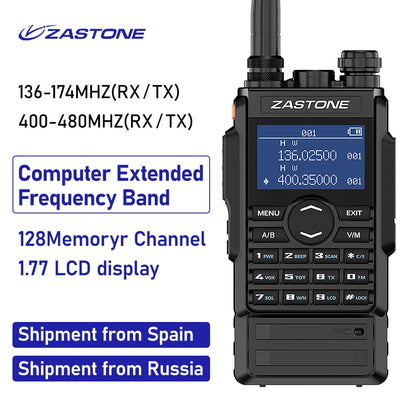 Zastone M7 dual band 5W walkie talkie 136-174 400-480mhz 250 channels 2600mah battery hf transceiver ham radio