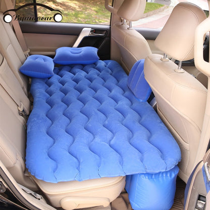 Bymaocar Inflatable car mattress  outdoor camping inflatable bed PVC flocking Multifunctional Car inflatable bed car accessories