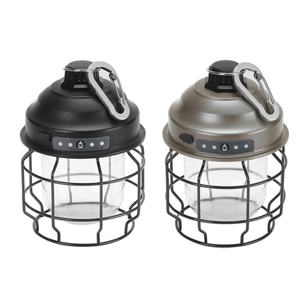 Vintage Metal Hanging Camping Lanterns 3600mAh Battery Powered Warm Light Led Camp Lantern Rechargeable Tent Light For Outdoor