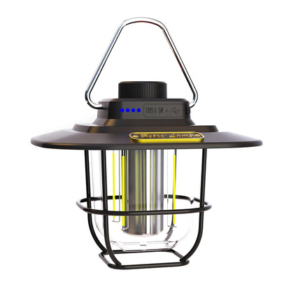 Mini Vintage Metal Hanging Lanterns 2000mAh Portable Camping Lamp USB Rechargeable Waterproof Outdoor Garden Lamp Tent Light