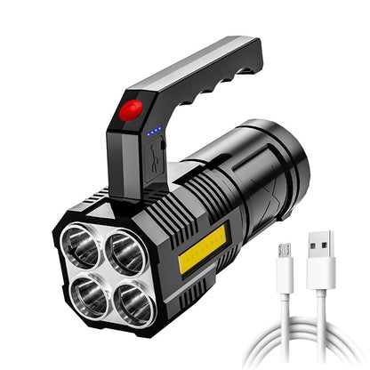 High Power Led Flashlights Four Heads Powerful Flashlight USB Rechargeable Led Flashlight Camping Ultra Bright Torch Flightlight