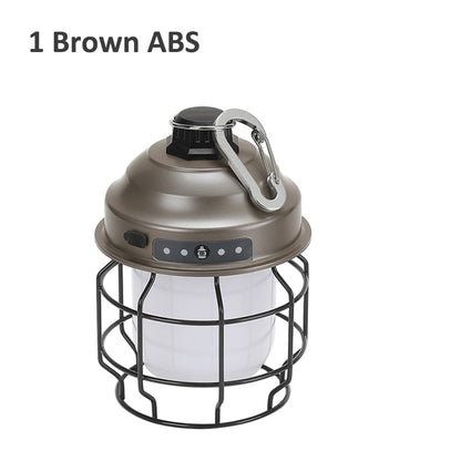 Vintage Metal Hanging Camping Lanterns 3600mAh Battery Powered Warm Light Led Camp Lantern Rechargeable Tent Light For Outdoor
