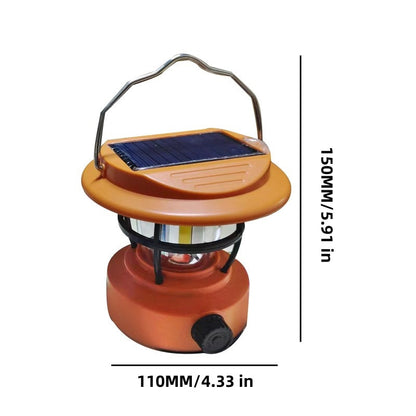 Vintage Solar Charging Camping Light Portable Rechargeable Lamp Hanging Lantern Outdoor Waterproof Light Tent Equipment Supplies