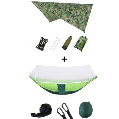 Pop-Up Portable Camping Hammock with Mosquito Net and Sun Shelter,Parachute Swing Hammocks Rain Fly Hammock Canopy Camping Stuff