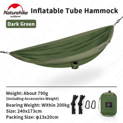 NatureHike Loiding weight 200KG 2 Person Ultralight Inflatable Camping Hammock Tent 210T Nylon Outdoor Camping Hunting Hammock