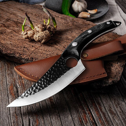 5.5&quot; Meat Cleaver Hunting Knife Handmade Forged Boning Knife Serbian Chef Knife Stainless Steel Kitchen Knife Butcher Fish Knife