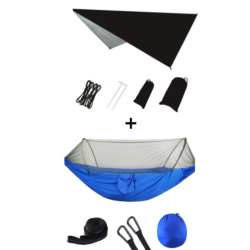 Pop-Up Portable Camping Hammock with Mosquito Net and Sun Shelter,Parachute Swing Hammocks Rain Fly Hammock Canopy Camping Stuff