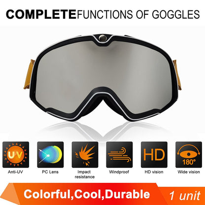 Retro Motorcycle Goggles Ski Glasses Motocross Sunglasses Vintage Cycling Racing Woman Cafe Racer Chopper Moto Cross MTB ATV