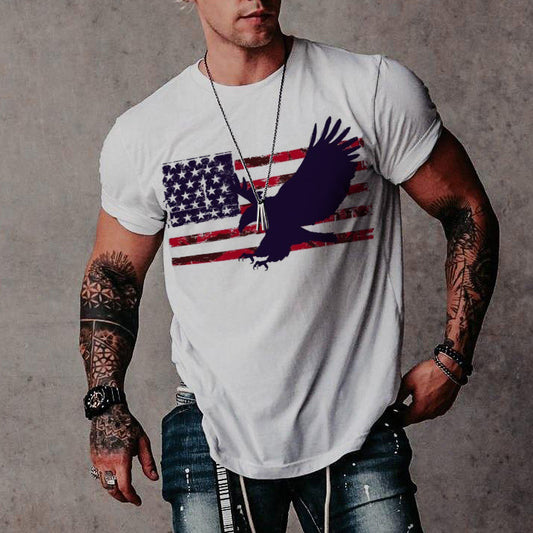 Printed Men's Street Short Sleeve Sports T-shirt Top