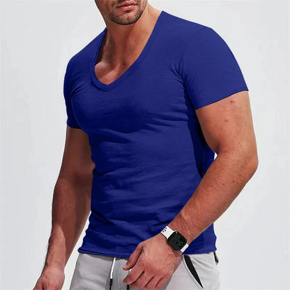 Slim Fit Thin Casual T-shirt Short Sleeve Top