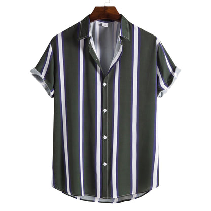 Striped Shirt Men's Casual  Digital Printing