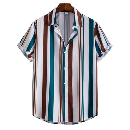 Striped Shirt Men's Casual  Digital Printing