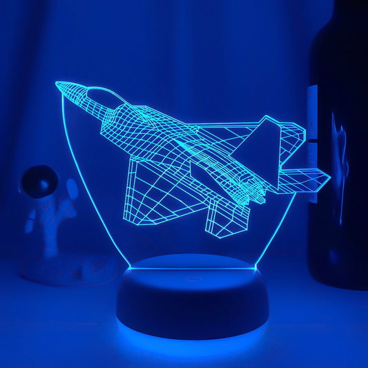 3D Straaljager Illusie Lamp | incl. 7 Kleuren Modus!