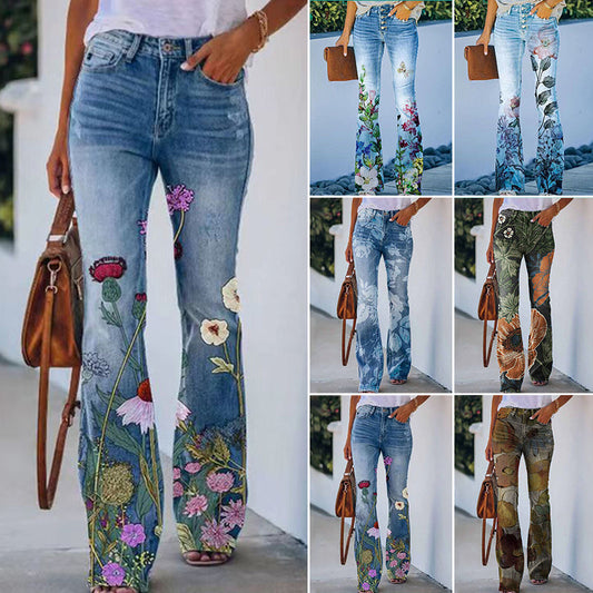 Floral Flare Jeans