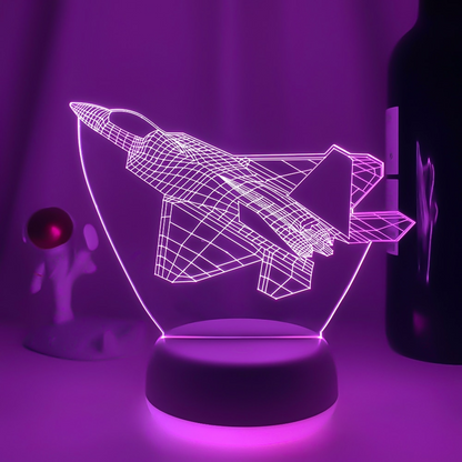 3D Straaljager Illusie Lamp | incl. 7 Kleuren Modus!