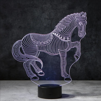 3D Paard Illusie Lamp | incl. 7 Kleuren Modus!
