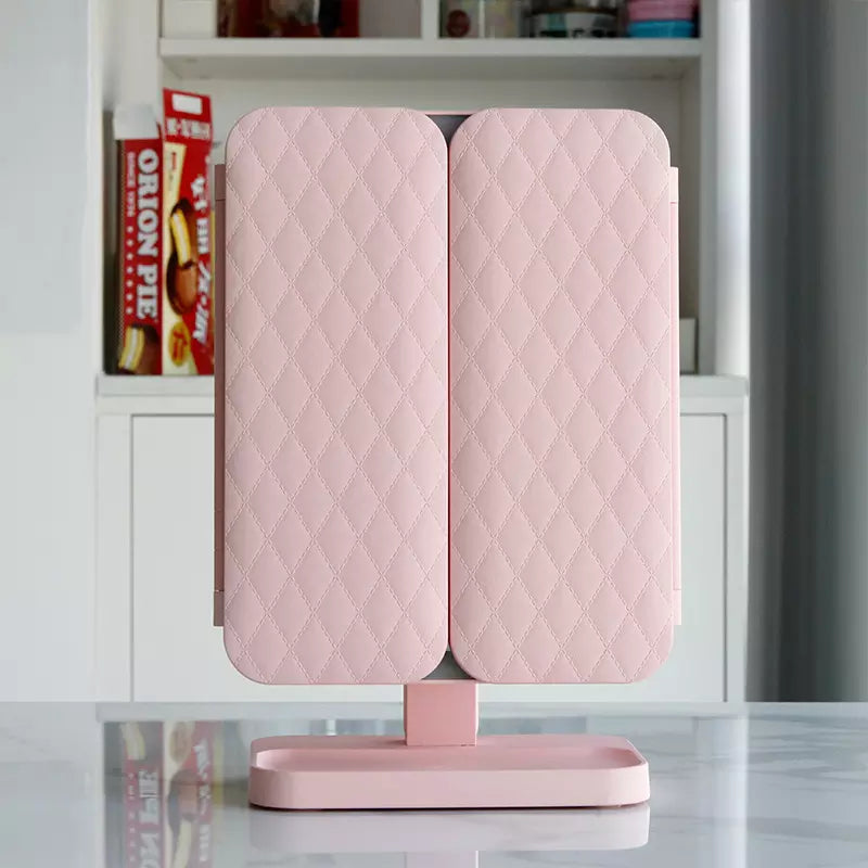 Vanity Mirror™ | Trifold Make-up Mirror with tri-color LED lighting