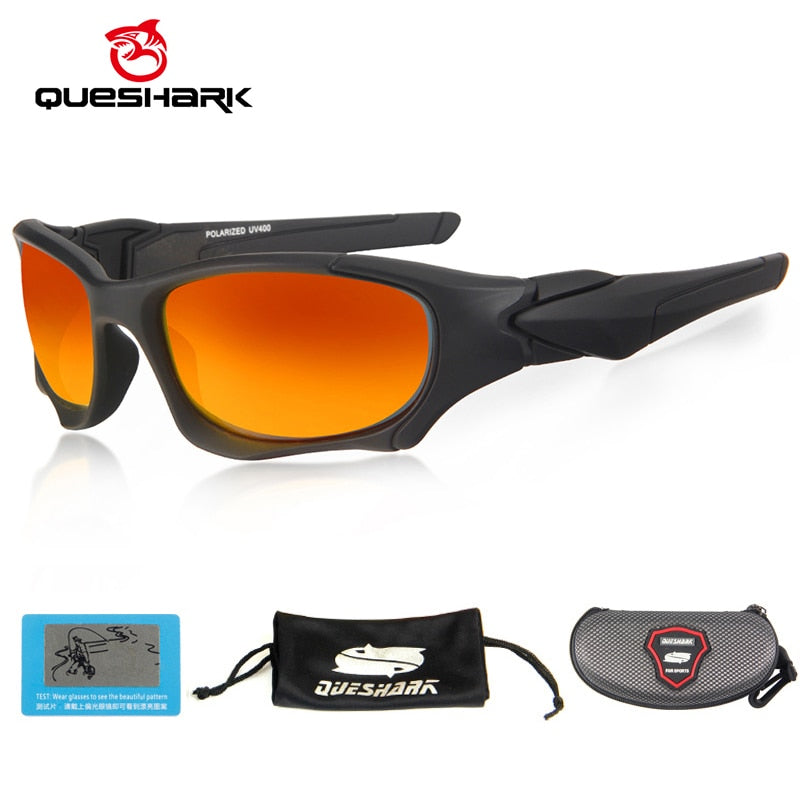 QUESHARK UV400 UltraLight Men Women Sunglasses Polarized Fishing Glasses Sports Goggles Cycling Climbing Hiking Fishing Eyewear