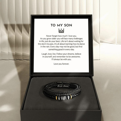 Voor Mijn Zoon "Love You Forever" Leren Armband