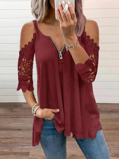 Off-Shoulder Top met Kant