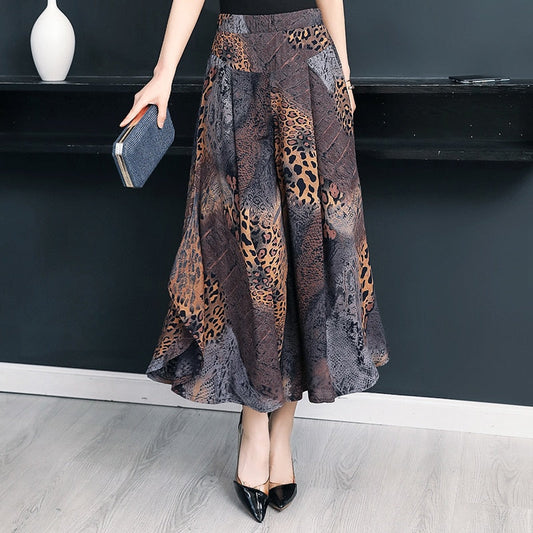 Broek met hoge taille en wijde pijpen