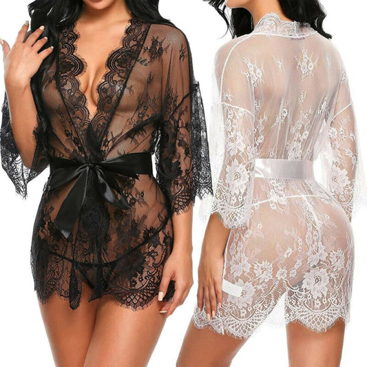 See-Through Kanten Kimono
