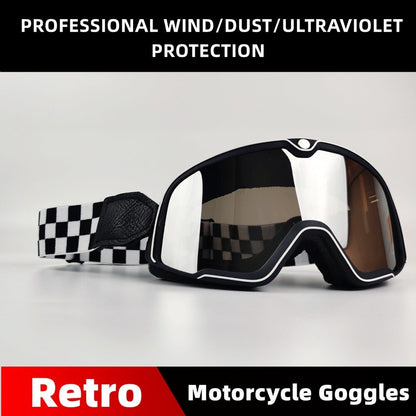 Retro Motorcycle Goggles Ski Glasses Motocross Sunglasses Vintage Cycling Racing Woman Cafe Racer Chopper Moto Cross MTB ATV