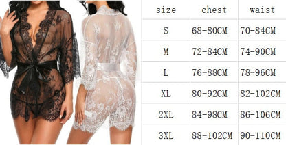 See-Through Kanten Kimono