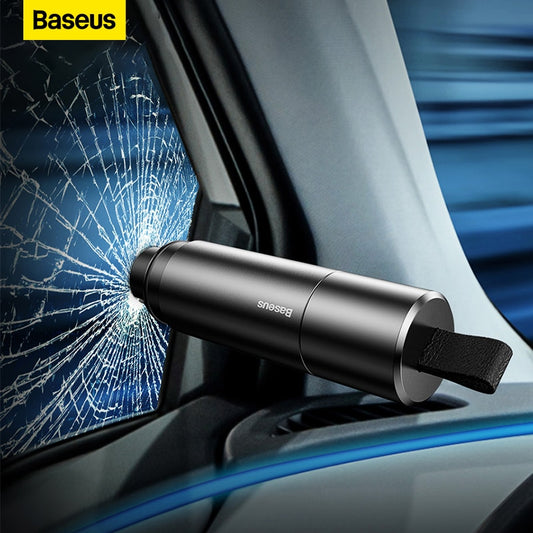 Baseus Car Window Glass Breaker Safety Hammer Seat Belt Cutter Auto Life-Saving Escape Emergency Accessoyies Tool Kit